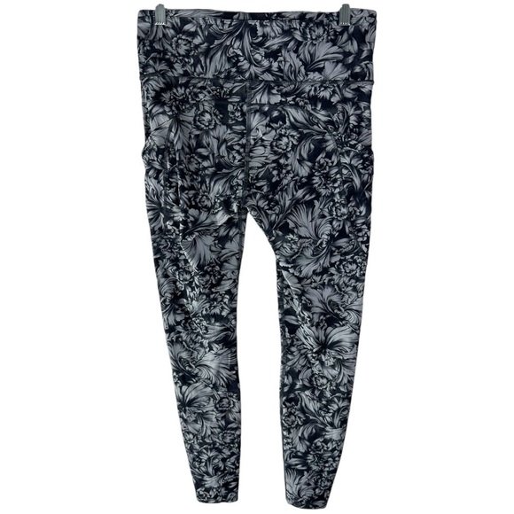 Lululemon Fast & Free Full Length Tight Nulux Night Garden Ice Grey Black SZ 10 - Picture 6 of 6